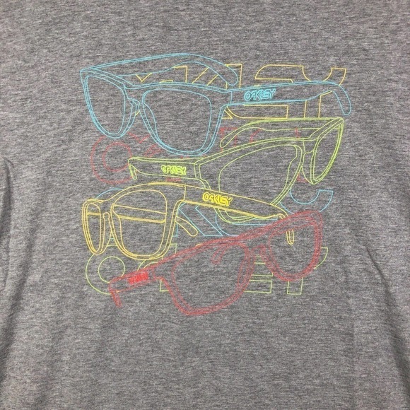 Oakley T-Shirt Mens Large Gray Short Sleeve Regular-Fit Crew Neck Pullover Logo - Picture 4 of 9